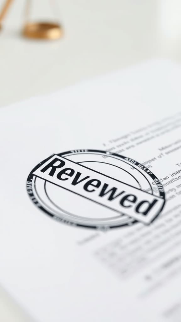 Legal document after review
